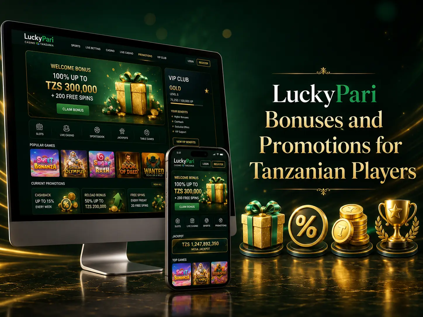 LuckyPari - Bonuses and Promotions for Tanzanian Gamblers