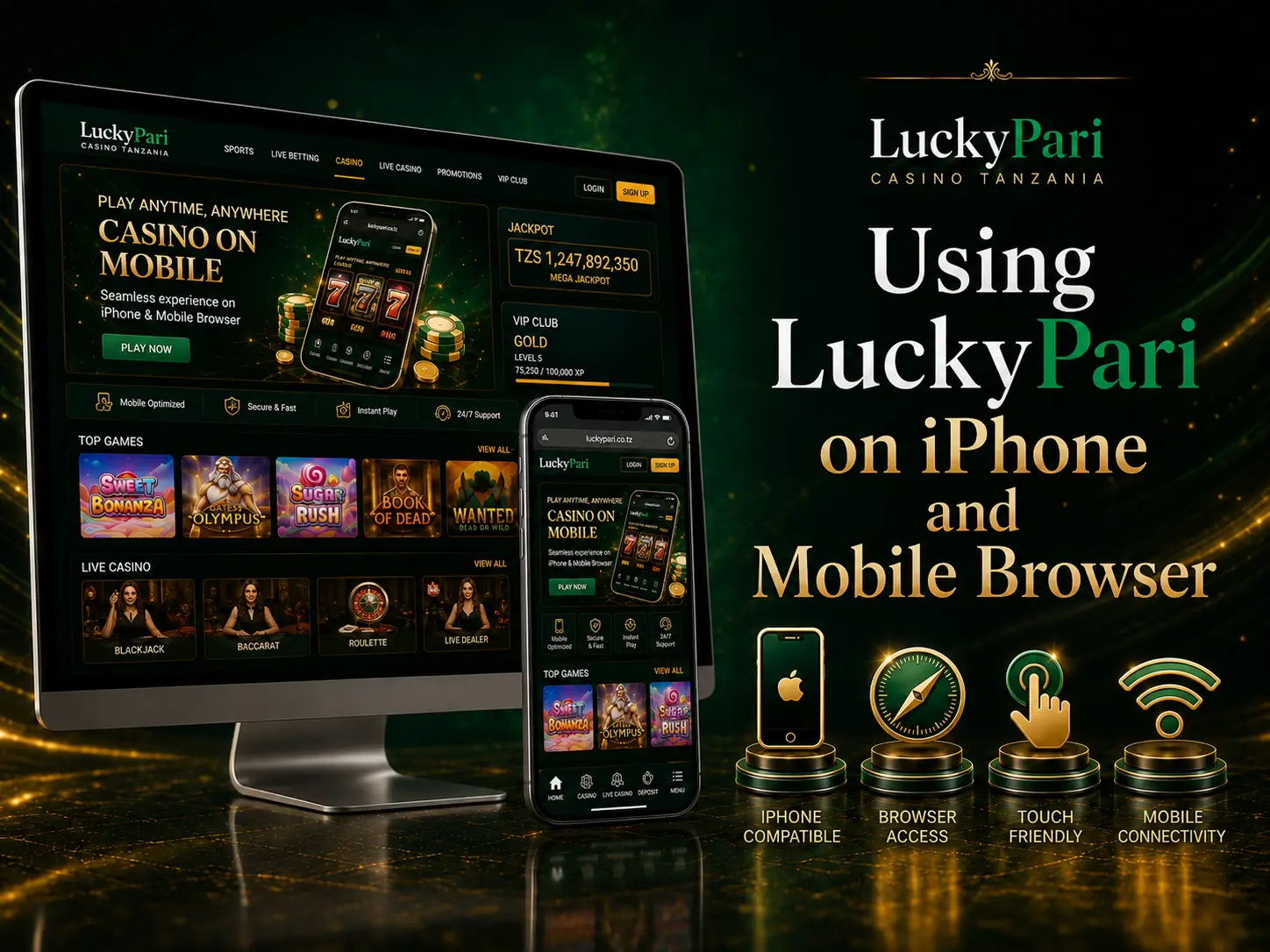 Using LuckyPari on iPhone and Mobile Browser