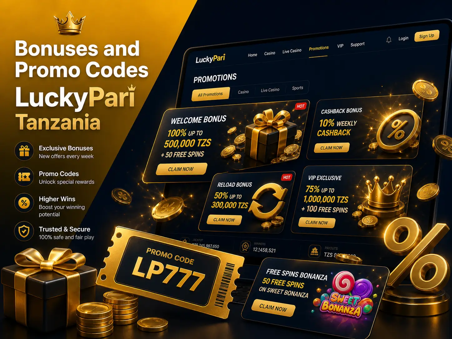 Bonus Codes and Special Offers at LuckyPari Tanzania