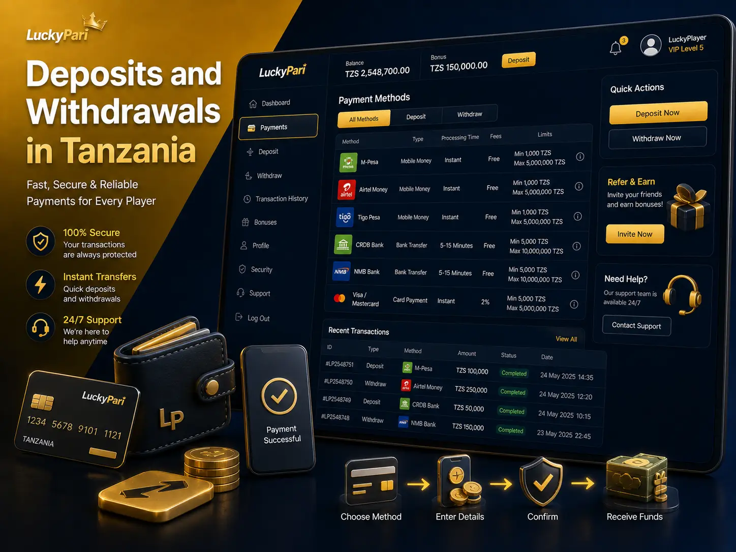 LuckyPari Tanzania Banking Options Explained