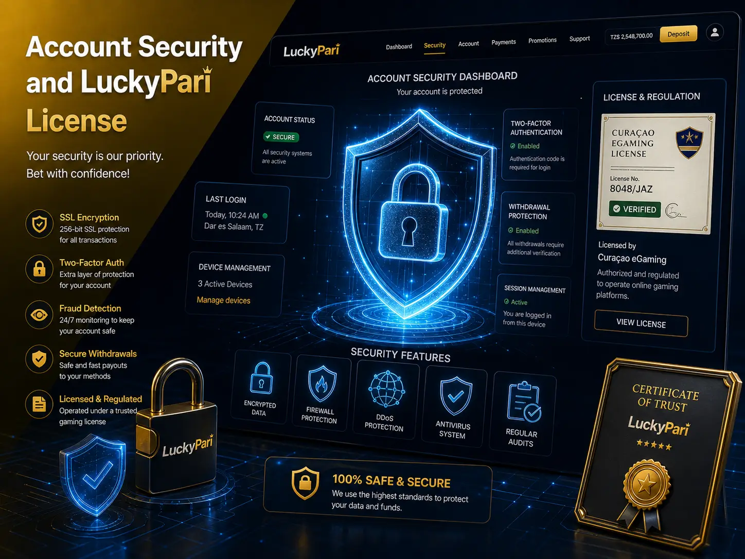 Security Measures and Licensing at LuckyPari