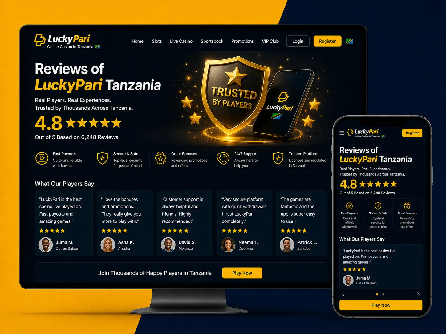 LuckyPari Tanzania Ratings and Customer Opinions